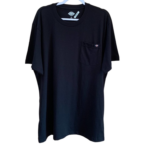 NWT, Dickies Short Sleeve Men's Size XL Black Pre-Shrunk Work Tee, Breast Pocket - Picture 1 of 10